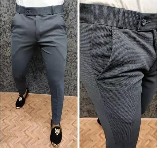 Popcorn Fabric Ankle Length Trouser For Men's- Brand Kiosk Store