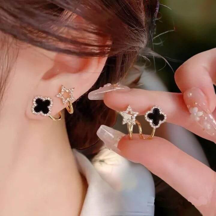 AVR JEWELS Korean Fashion Vibrato live four leaf Clover Earrings- Brand Kiosk Store