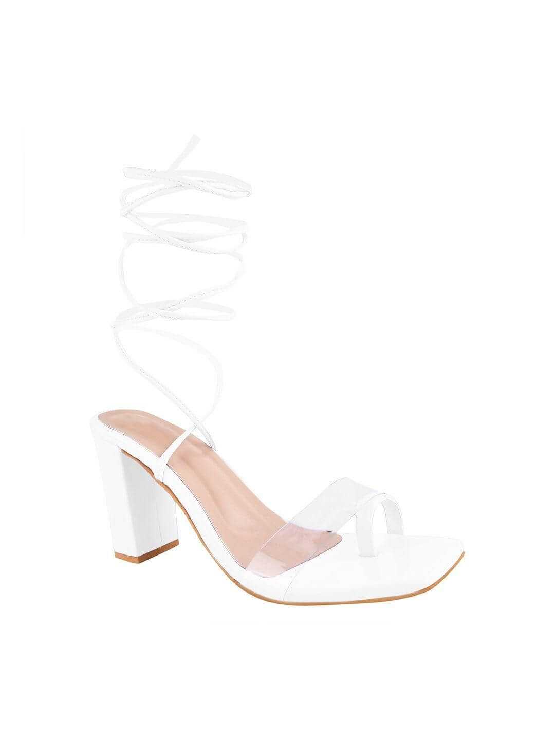 Transparent Block & Strappy Heel Sandal For Women's- Brand Kiosk Store