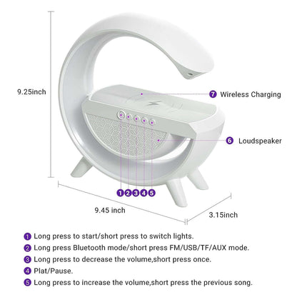 Wireless Charging Atmosphere Lamp with Bluetooth Speaker- Brand Kiosk Store