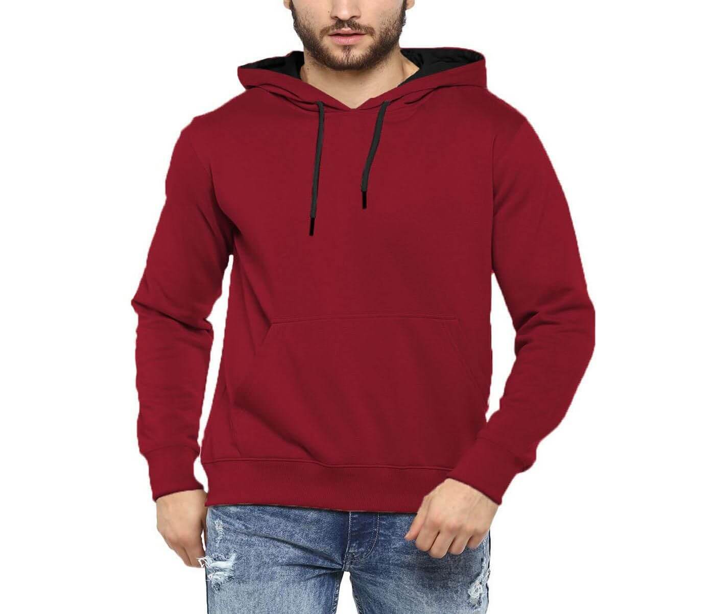 Fleece Solid Full Sleeves Hoodie- Brand Kiosk Store