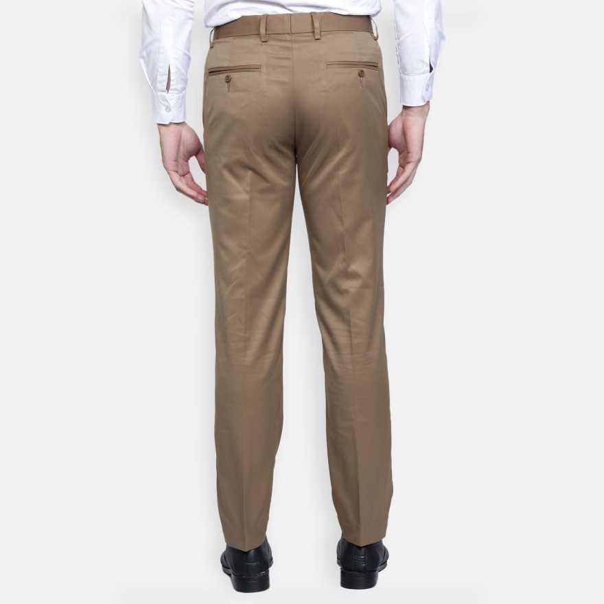 Lycra Blend Solid Regular Fit Mens Formal Trousers- Brand Kiosk Store