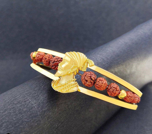 Adorable Gold Plated Mens Rudraksha Kada- Brand Kiosk Store