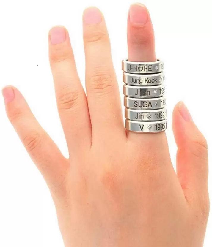 Titanium Stylish Look Unisex Ring Stainless Steel Silver Plated Ring- Brand Kiosk Store