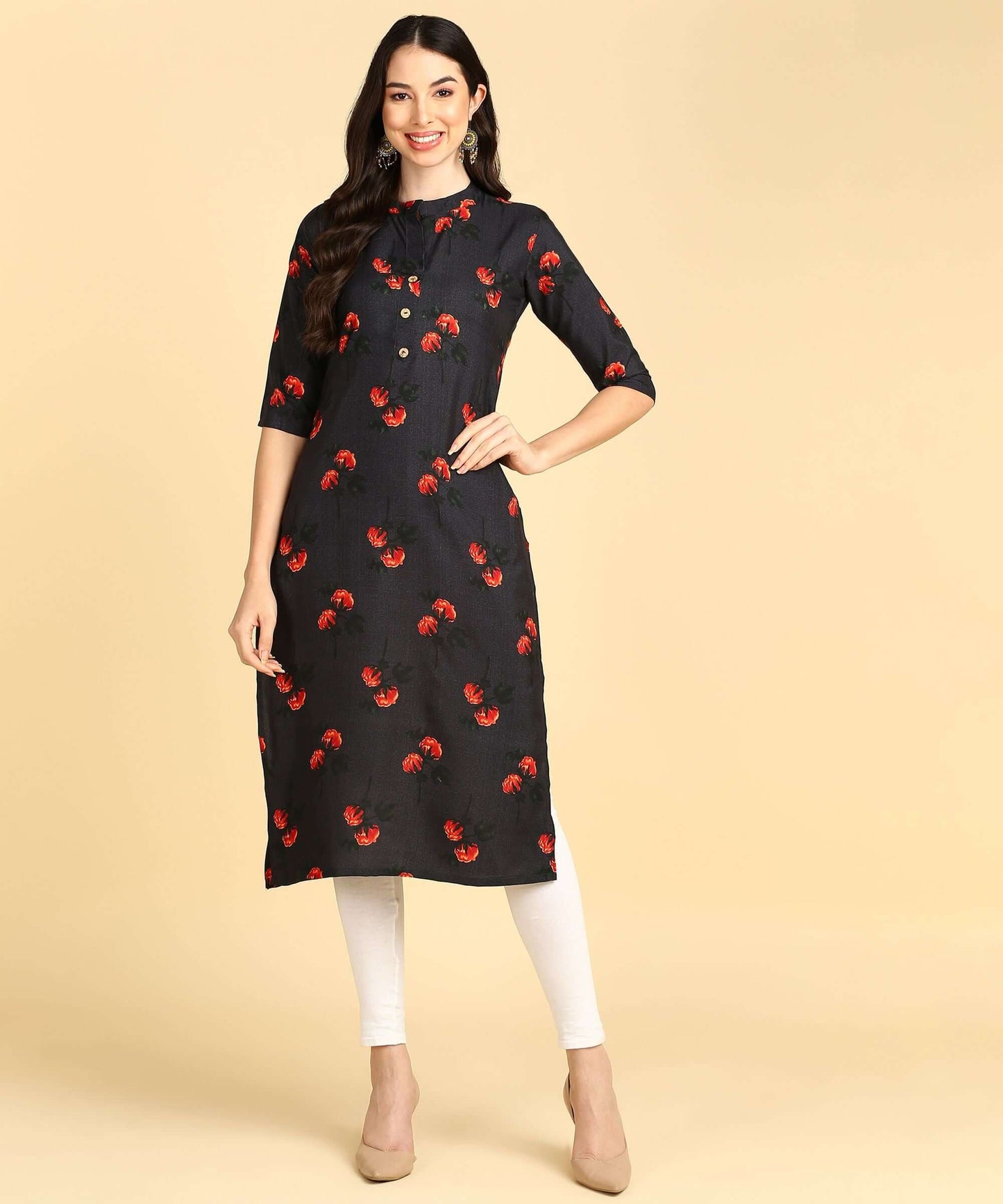 Beautiful Printed Casual Creap Kurtis- Brand Kiosk Store