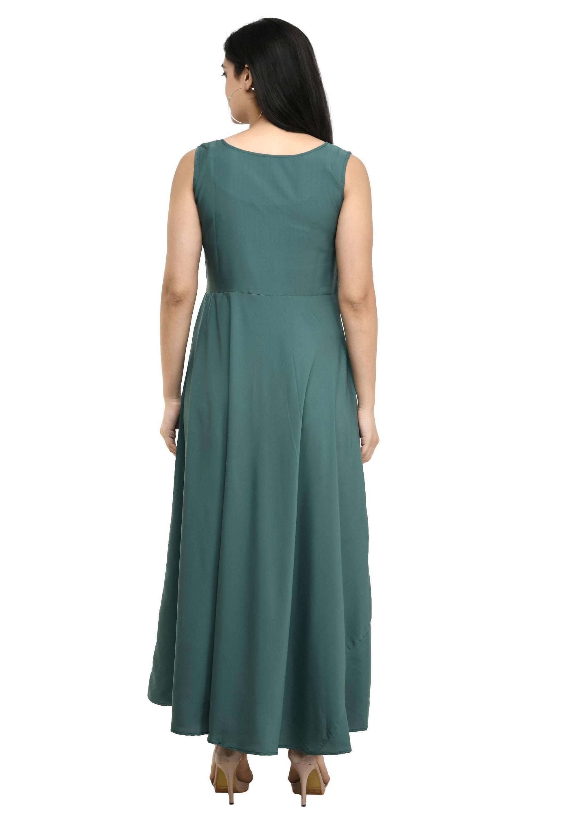 Women's Polyester Solid Maxi Dress- Brand Kiosk Store