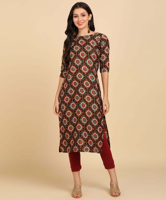 Delicate Printed American Crepe Kurti- Brand Kiosk Store