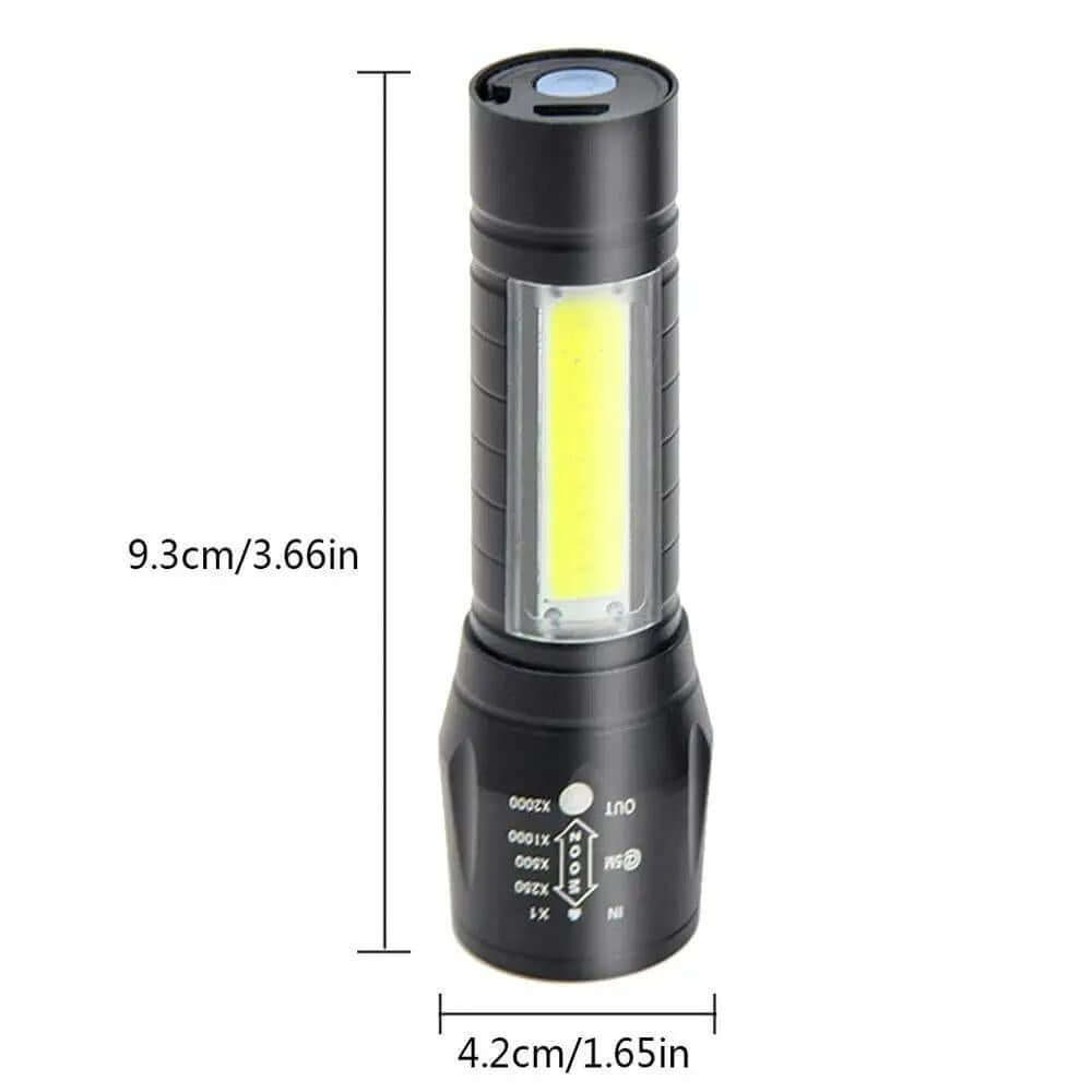 Electric Pocket Torch Plastic Rechargeable Flashlight with Hanging Rope- Brand Kiosk Store