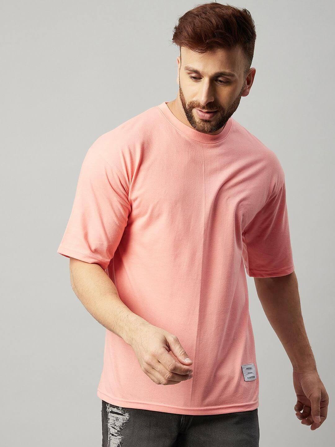 Cotton Blend Solid Half Sleeves Mens Round Neck T-Shirt- Brand Kiosk Store