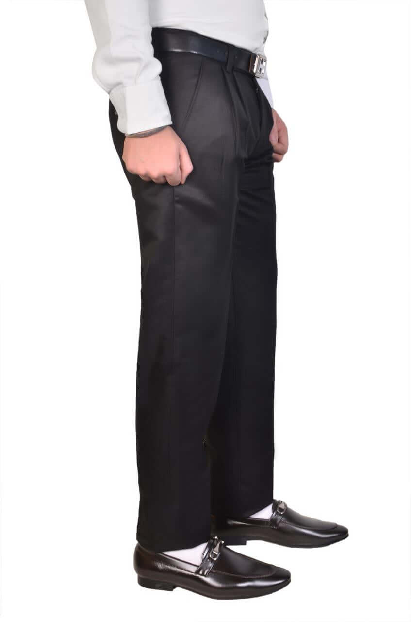 Men's Cotton Formal Trousers - Solid Black