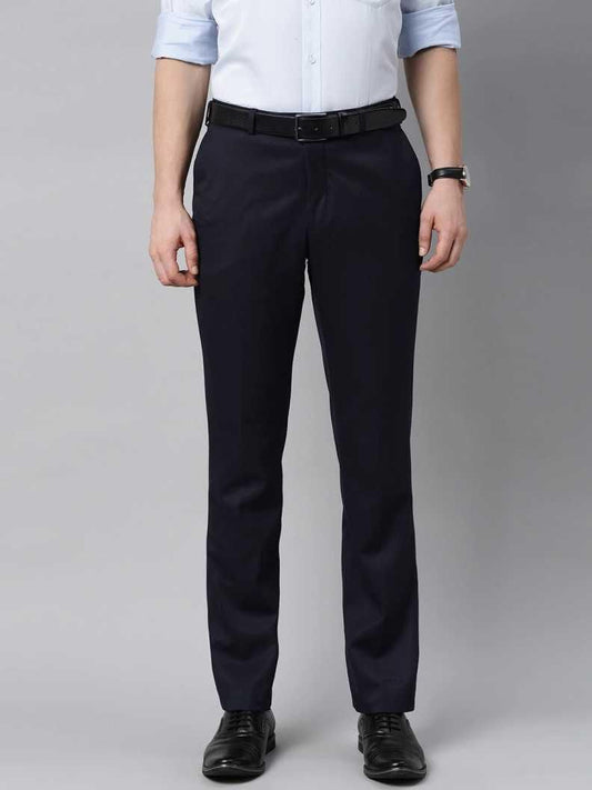 Lycra Blend Solid Regular Fit Mens Formal Trousers- Brand Kiosk Store