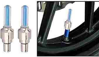 Bike/Bicycle Tyre Led Light Rim Valve Cap Flashing With Motion Sensor (Blue)- Brand Kiosk Store