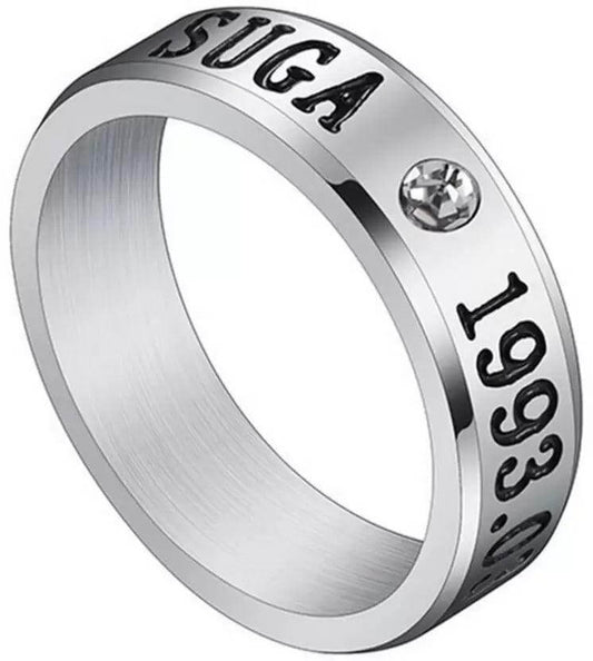 Titanium Stylish Look Unisex Ring Stainless Steel Silver Plated Ring- Brand Kiosk Store