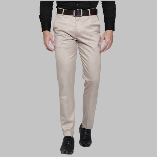 Lycra Blend Solid Regular Fit Mens Formal Trousers- Brand Kiosk Store