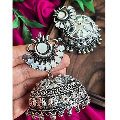 Traditional New Style Silver Jhumkas Earrings For Women and Girls- Brand Kiosk Store