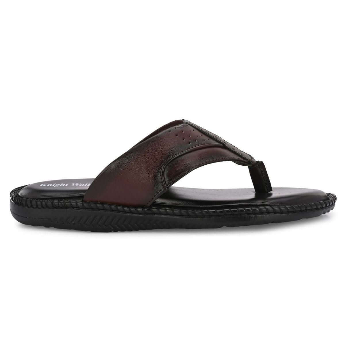 Men's Brown Leather Slippers- Brand Kiosk Store