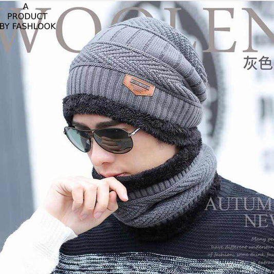 Men Woolen Cap with Face Cover- Brand Kiosk Store