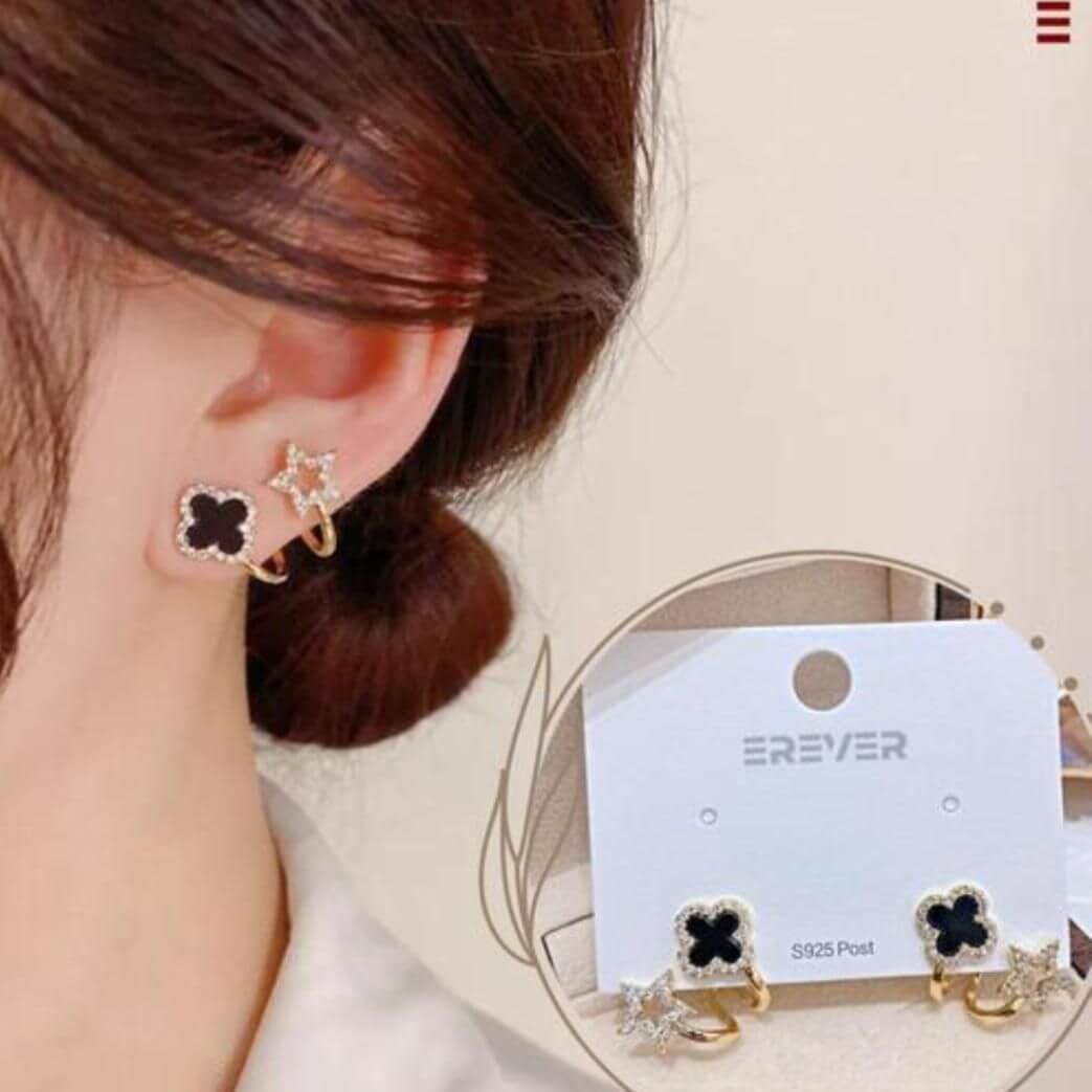 Amazon Brand - Anarva Korean Fashion Style Gold Plated Combo of stud hoop earrings  Jewellery set for Women Girls (A-28) : Amazon.in: Fashion