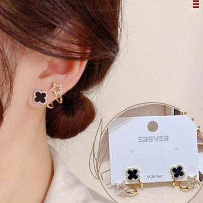 AVR JEWELS Korean Fashion Vibrato live four leaf Clover Earrings- Brand Kiosk Store