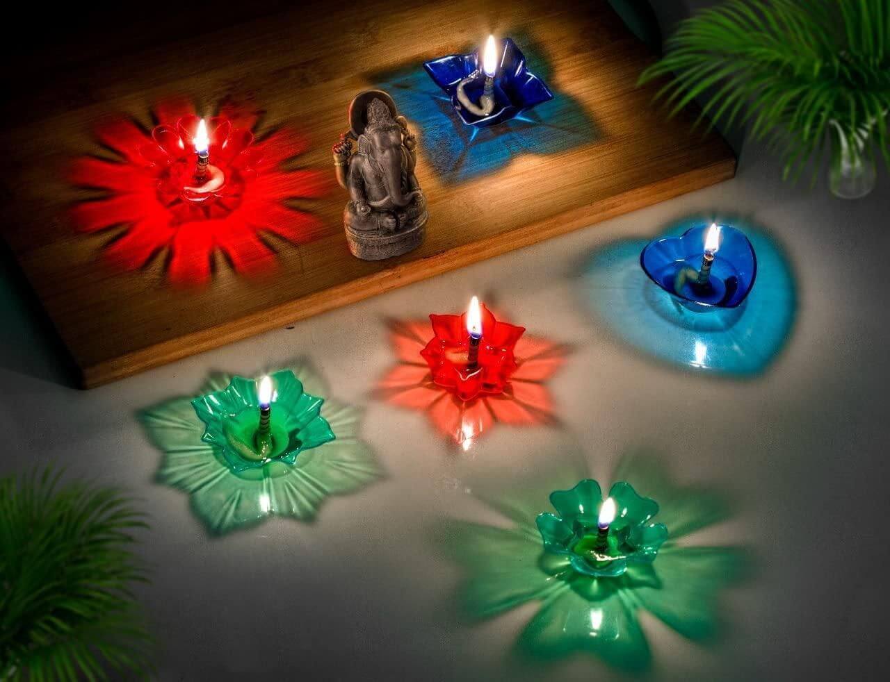 Set of 12 and set of 24 3D Reflection Diya- Brand Kiosk Store