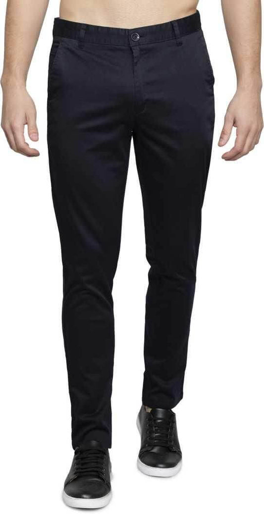 Lycra Blend Solid Slim Fit Mens Casual Trousers- Brand Kiosk Store