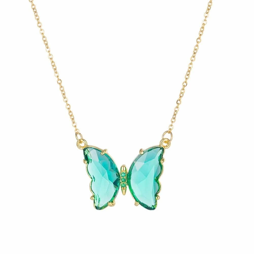 AVR Jewels pretty blue crystal butterfly pendant necklace for women and Girls- Brand Kiosk Store