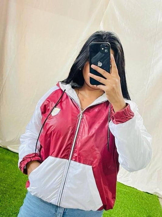 Women's Polyester Colorblock Winter Jacket- Brand Kiosk Store